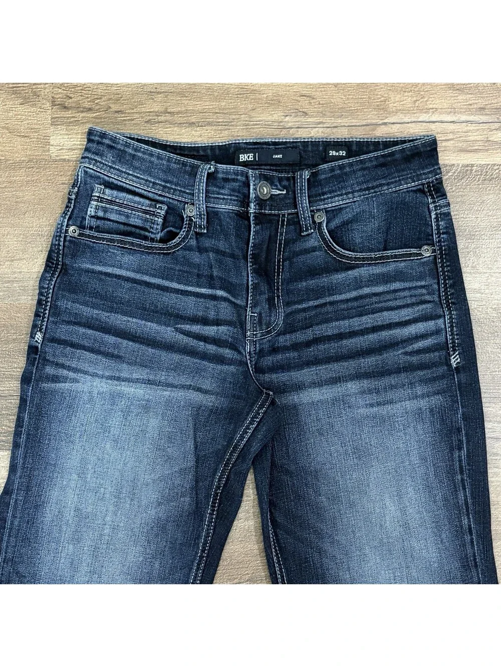 BKE Men’s 29x32 Jake Regular fit bootcut Stretch Jeans Dark Wash Cool & Dry